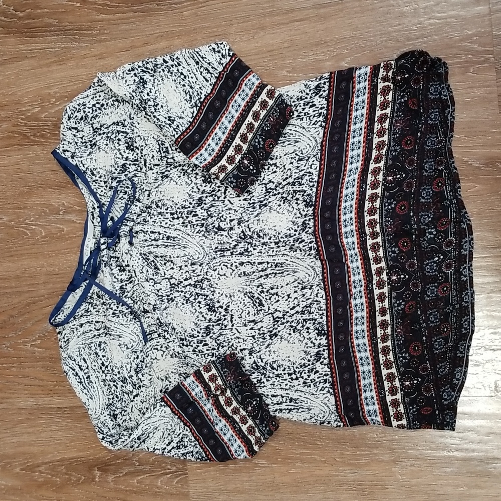 (S) Cleo Paisley Print Colorful Casual Loose Lightweight Bohemian Patterned